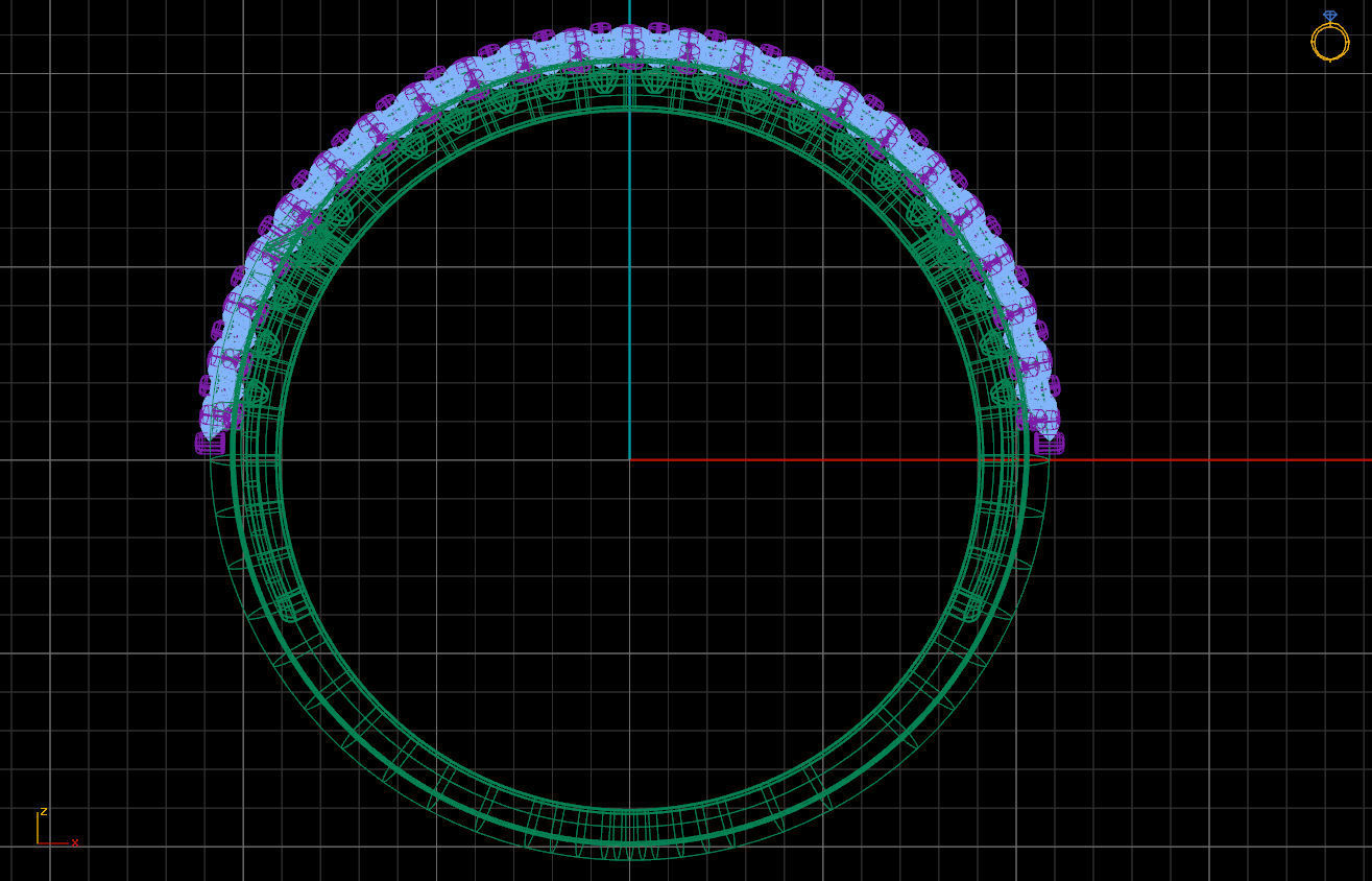 Ring gold with diamonds 3D print model_3