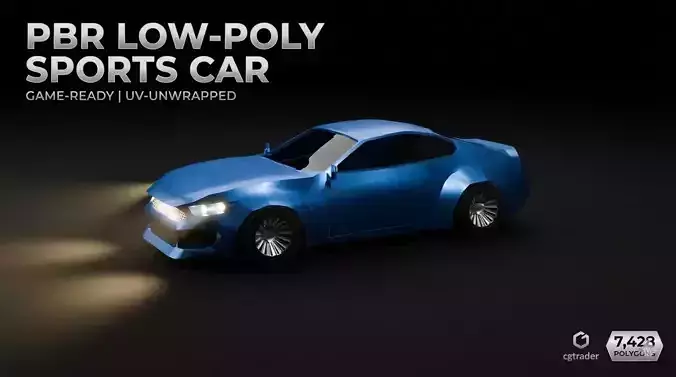 Sports car 2 Low Poly Game-ready