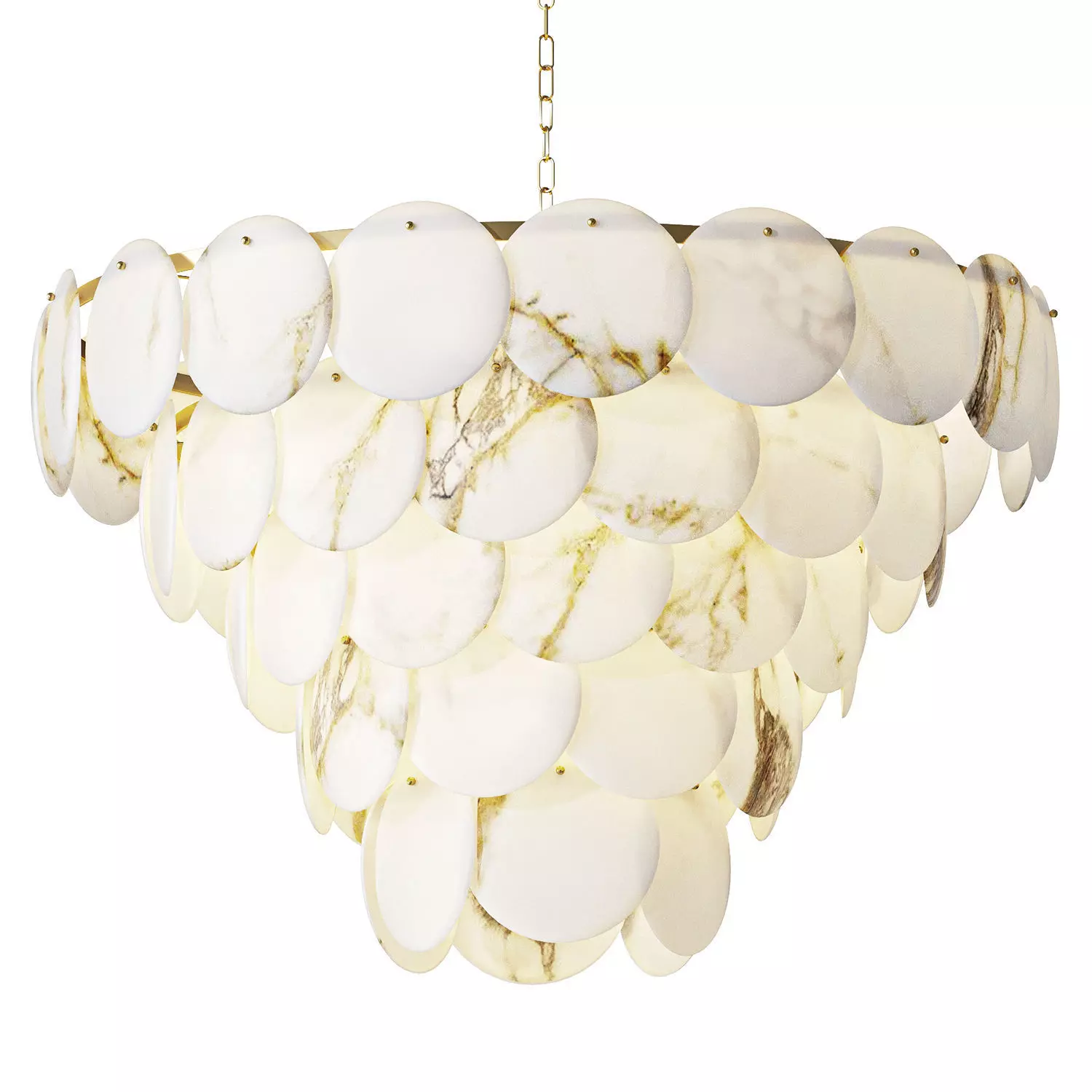 Linkori Natural Alabaster Chandelier 5 Tier Pendant Light 3D model