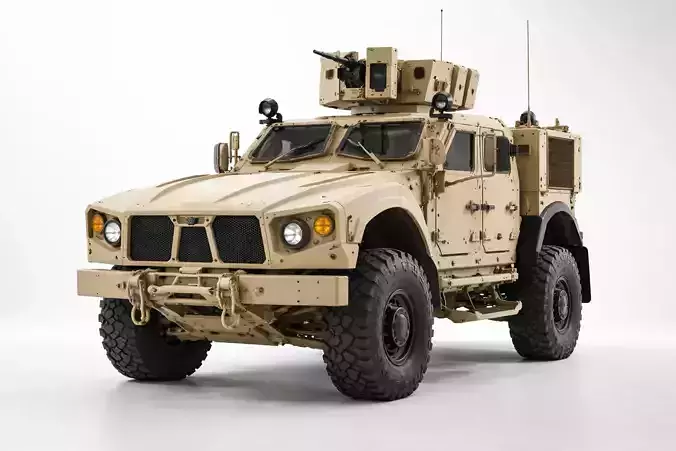 Oshkosh M AT V Armored Vehicle Low Poly Military Truck