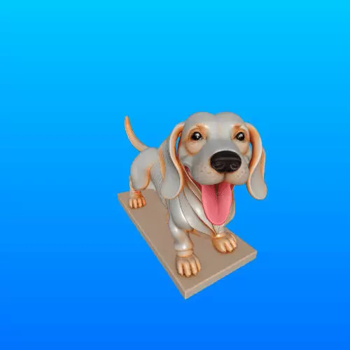 3689 Laughing Dachshund Color 3D Printed Statue STL 3D print model