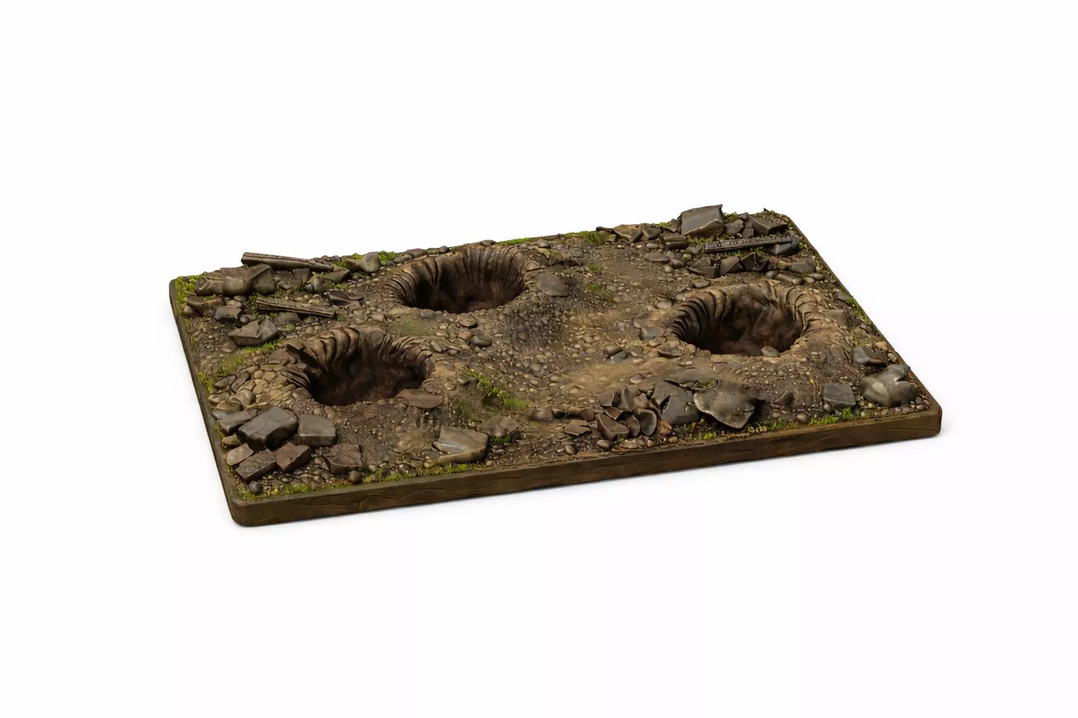 WWII Battlefield Crater Diorama STL File for 3D Printing 3D print model