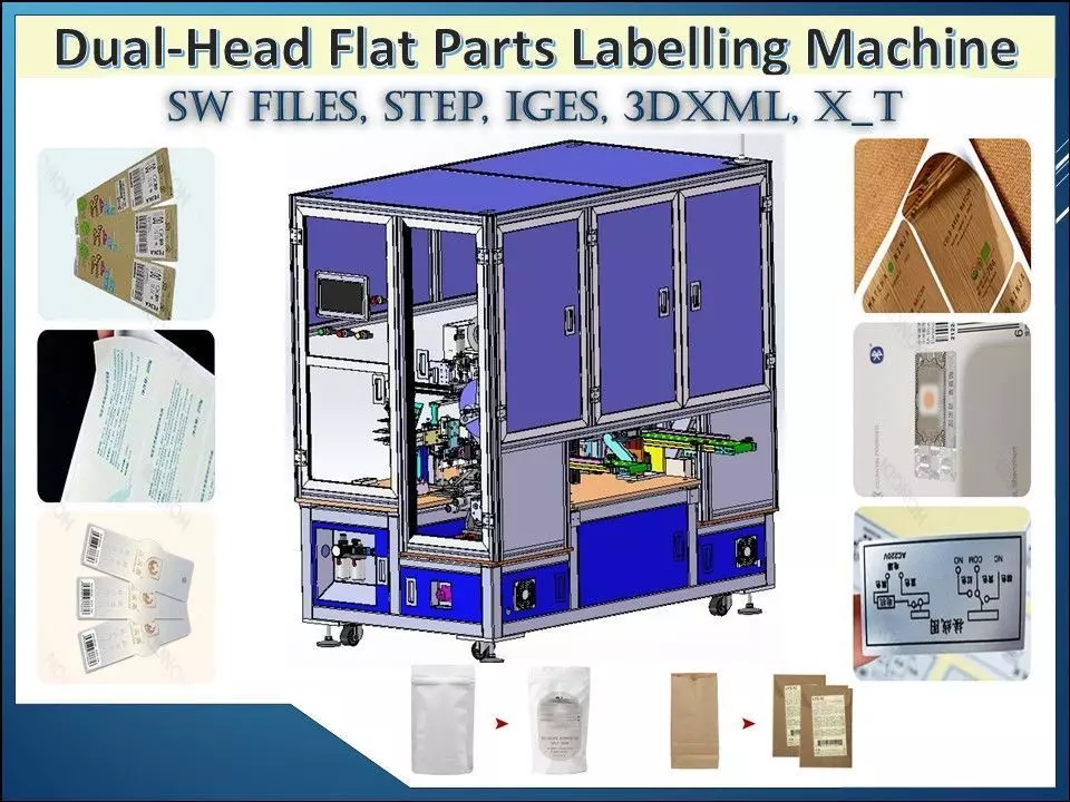 Automatic Dual-Head Flat Product Labelling Machine 3D CAD Model 3D model