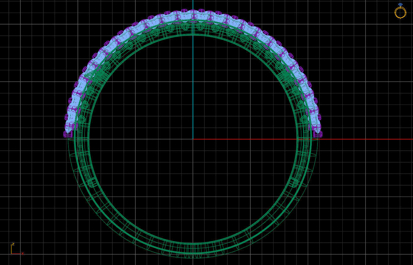 Ring silver with diamonds 3D print model_4