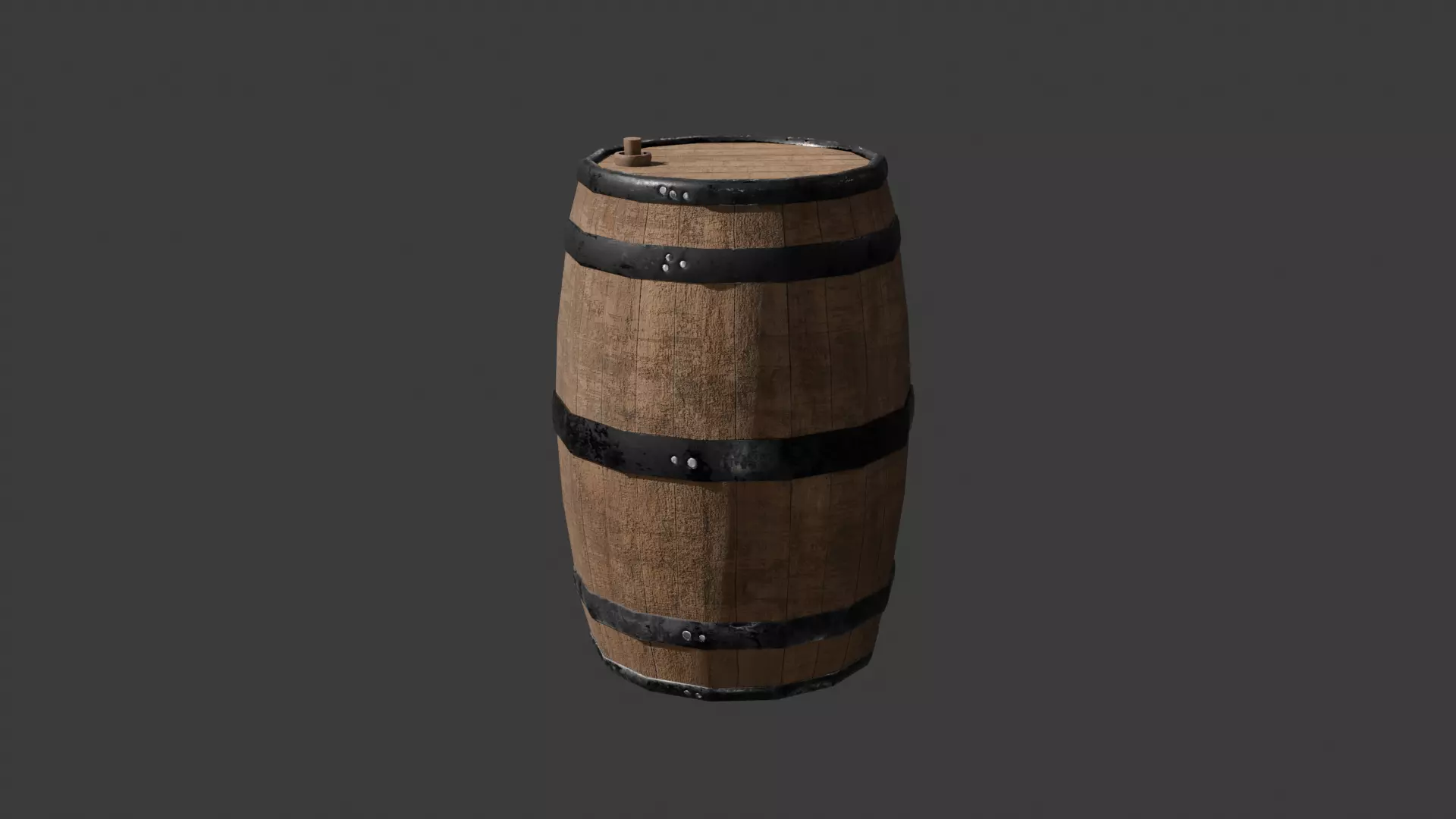 Low poly Wooden Barrel Model Low-poly 3D model