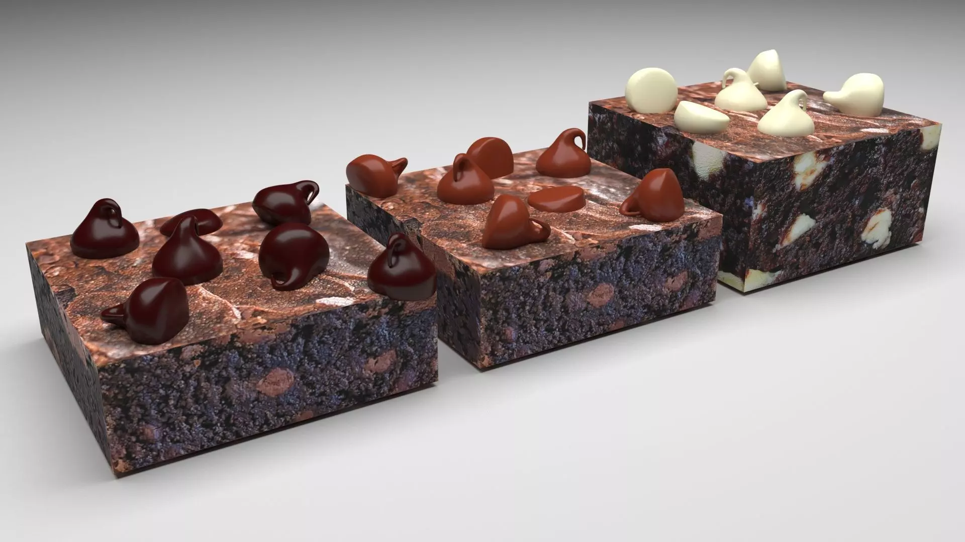 Brownie With Chocolate Chips 3D model