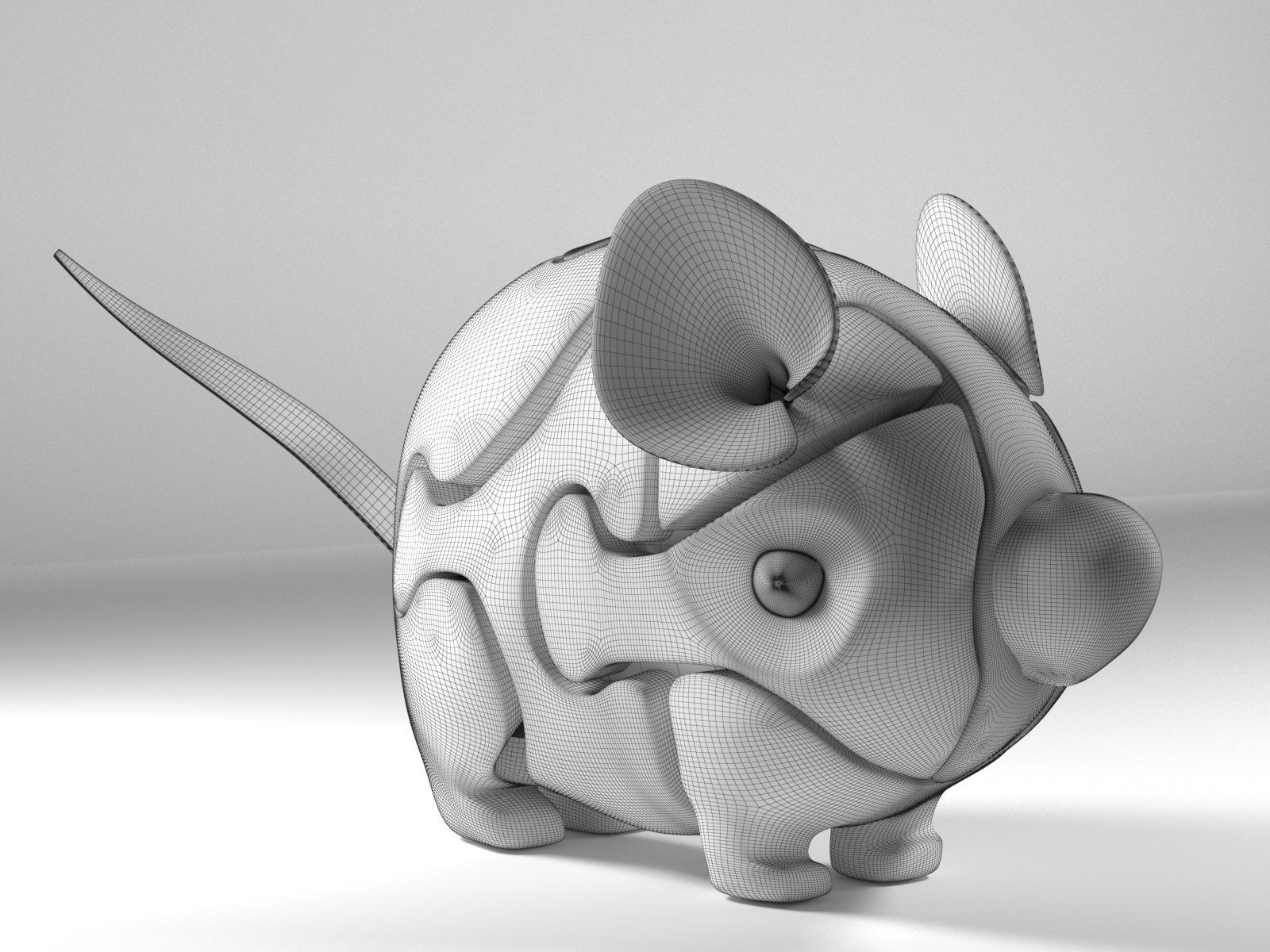 Wood Mouse Puzzle 3D model_3