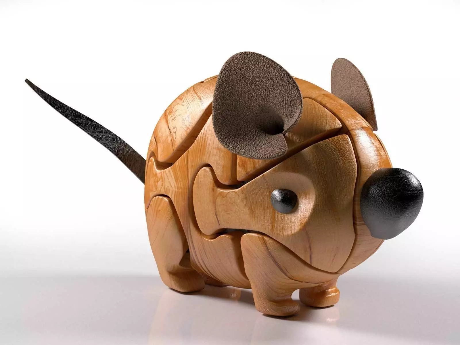 Wood Mouse Puzzle 3D model_0