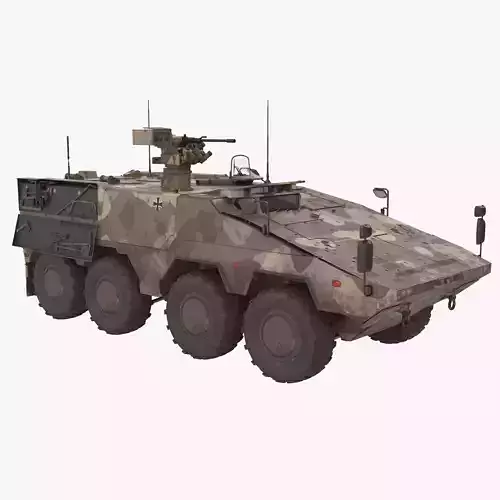 Boxer Armored Personnel Carrier Low Poly Military APC