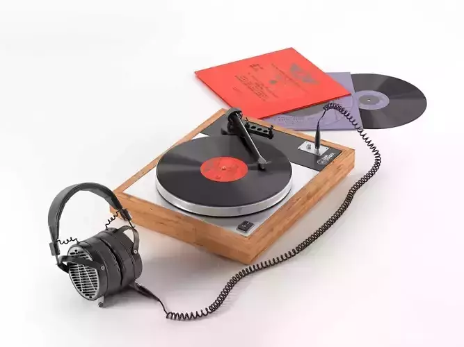 Turntable LCD-X Headphones 3D model