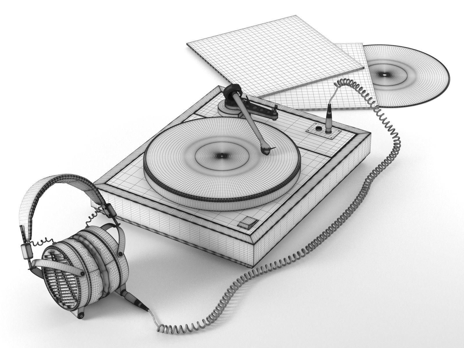Turntable LCD-X Headphones 3D model_4