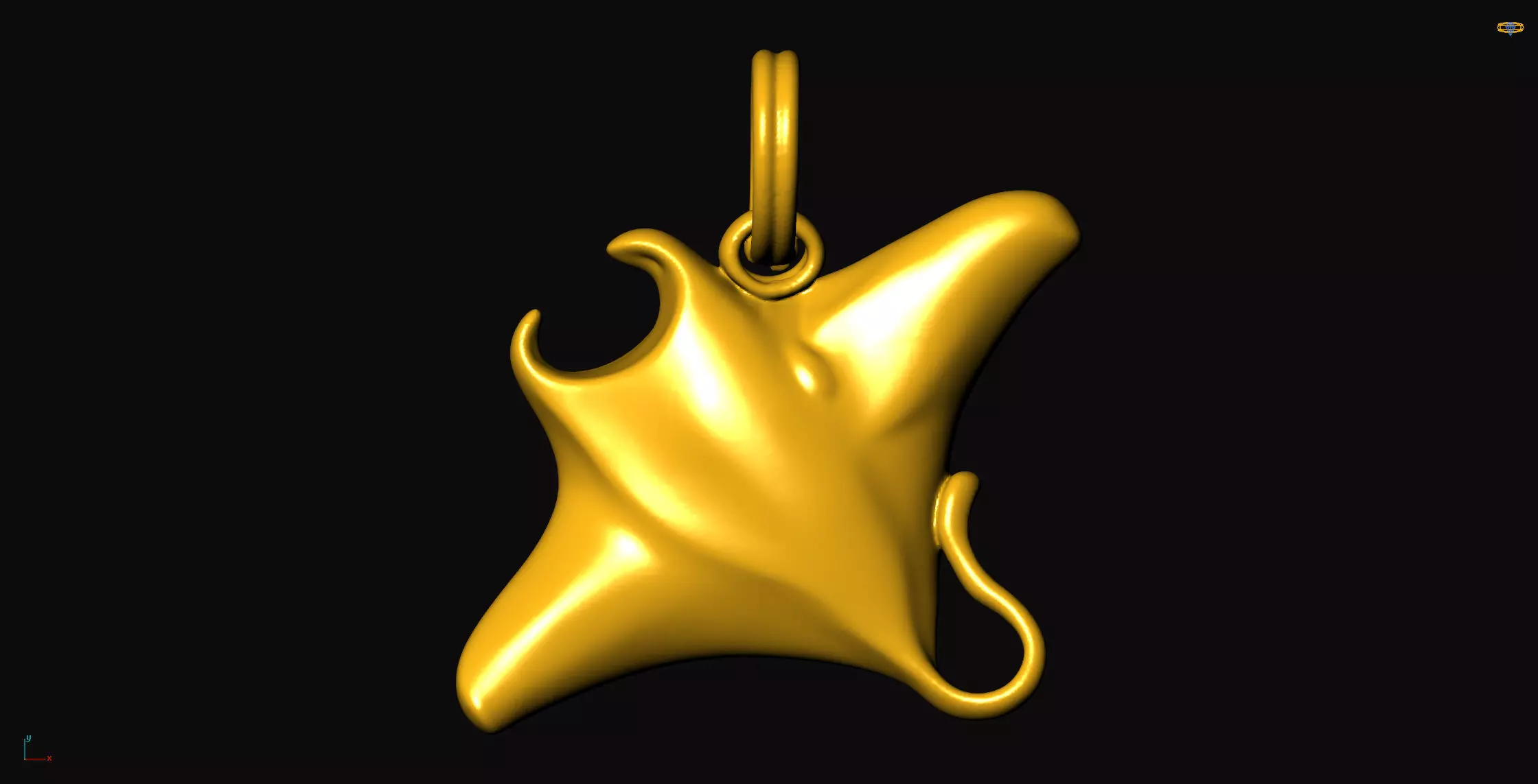 Fish pendant charms - one inch pendant 3D print model