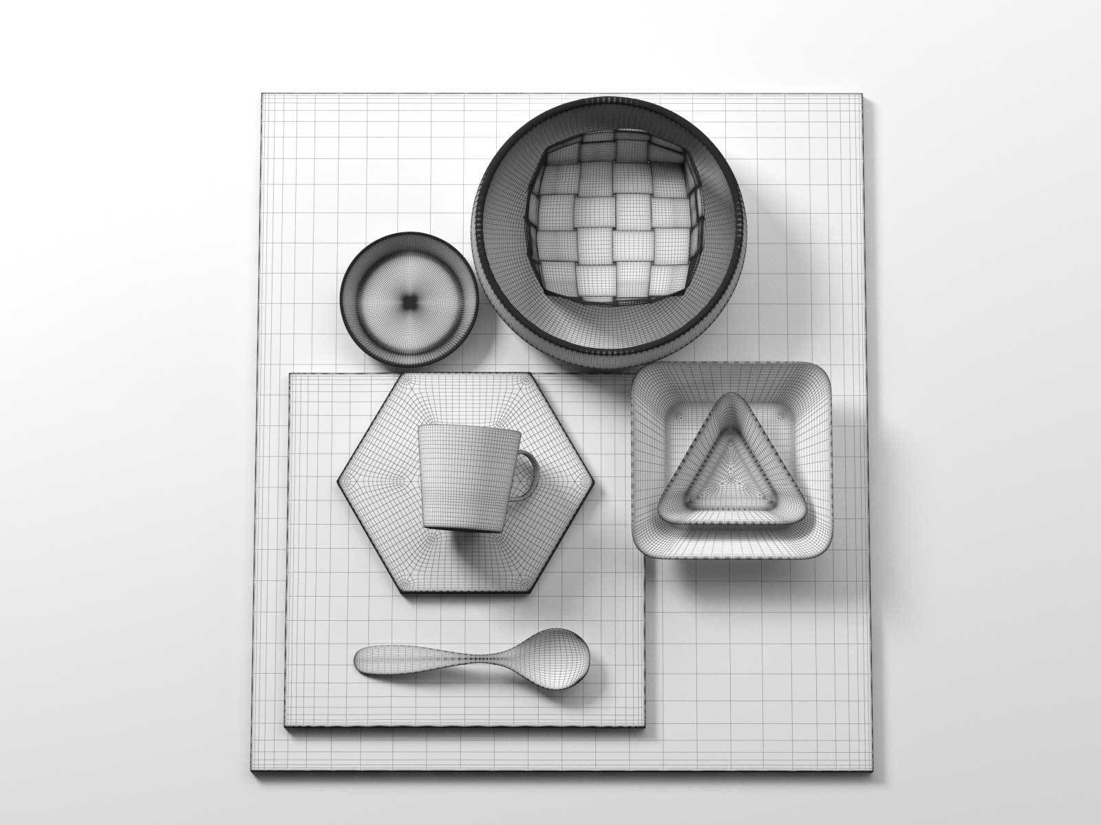 Tableware Set 1 3D model_3