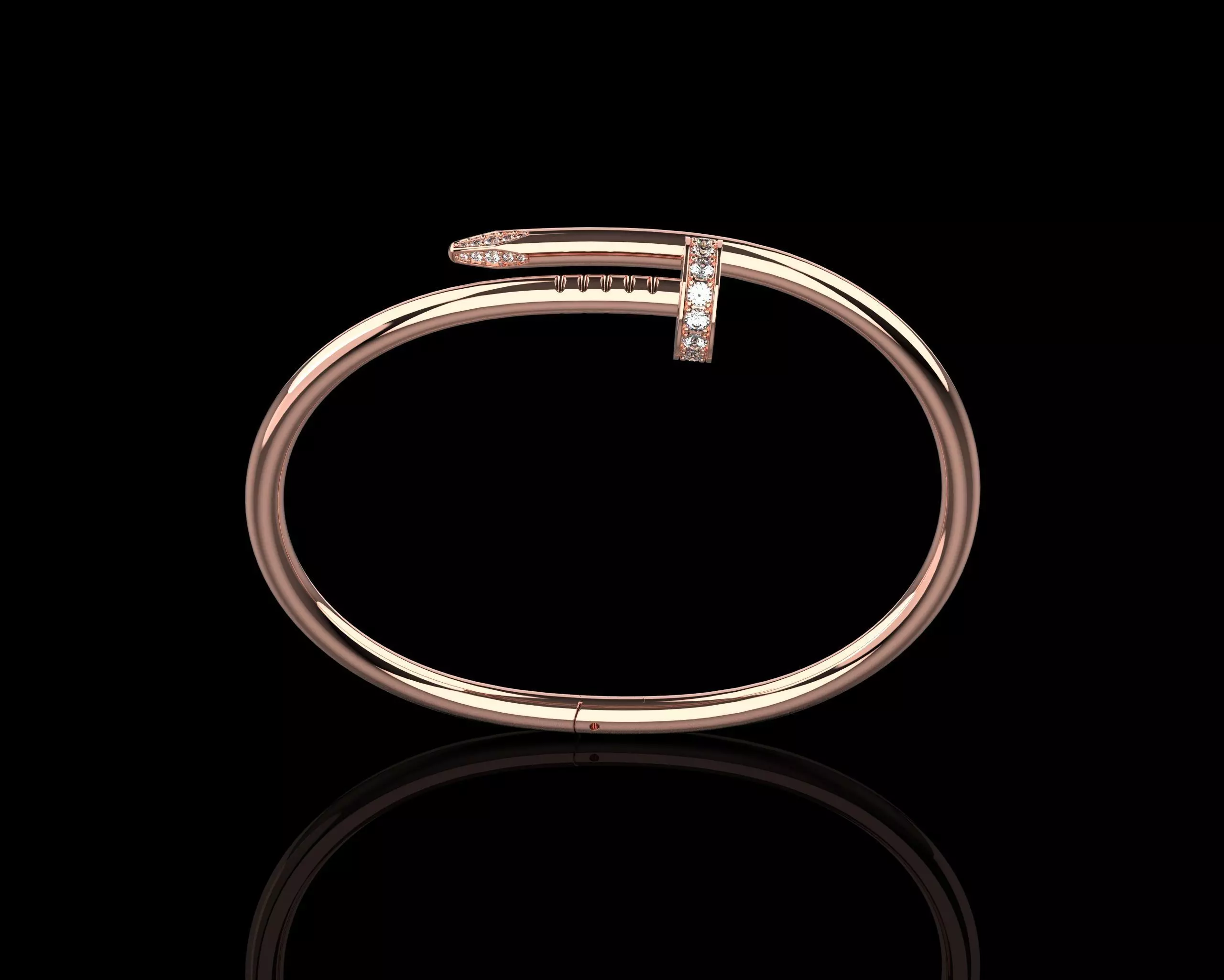 Juste un clou Nail Bracelet 16 Size with Gems N84 3D print model