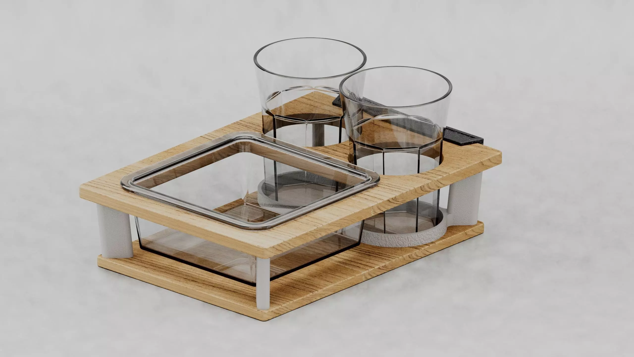 Glass Holder Snack Tray 3D model