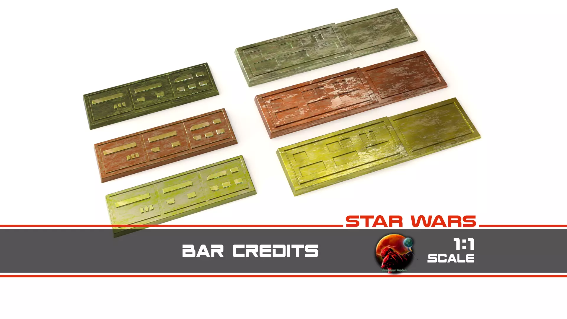 Bar Credits 1-1 scale Free 3D print model