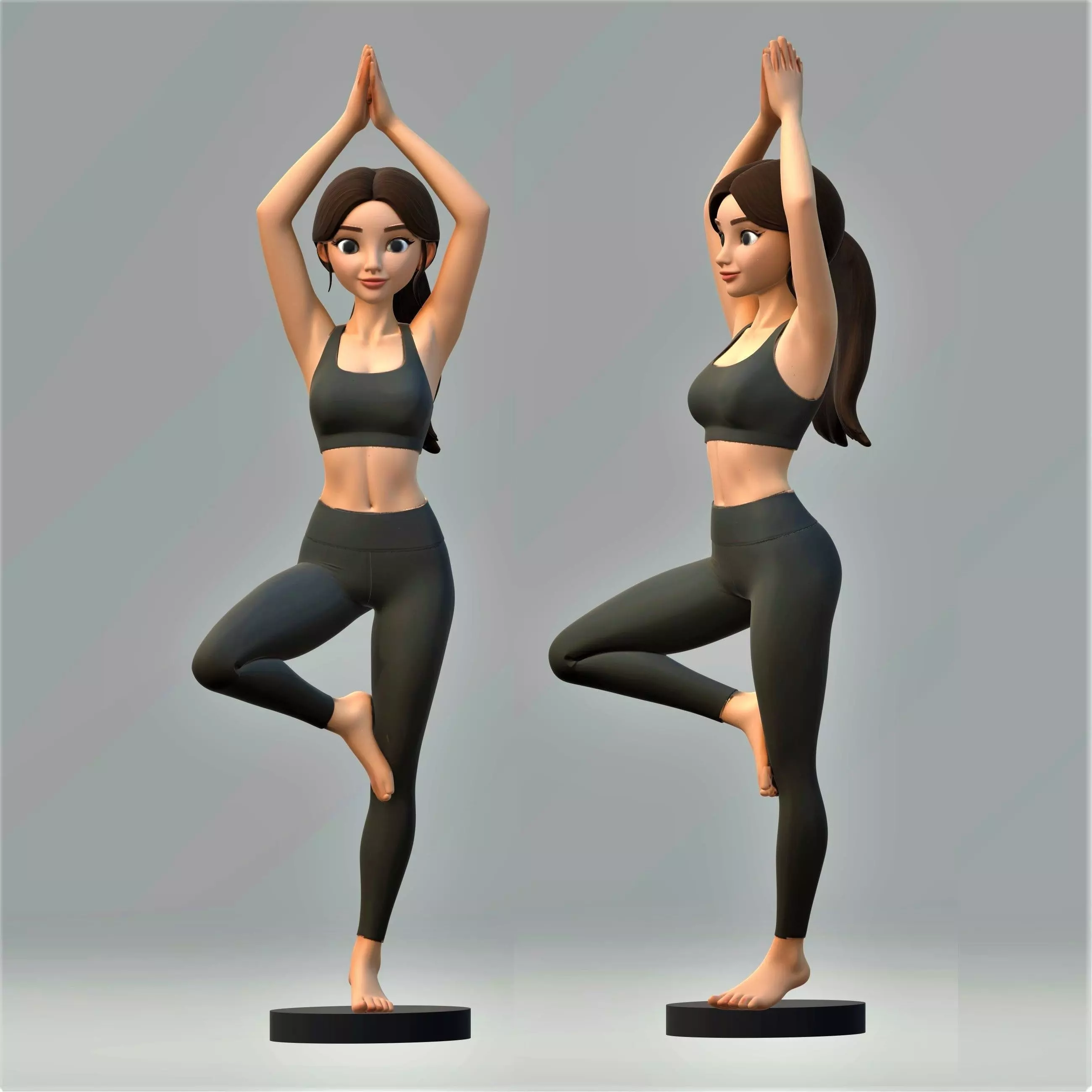 girl doing yoga 3D print model
