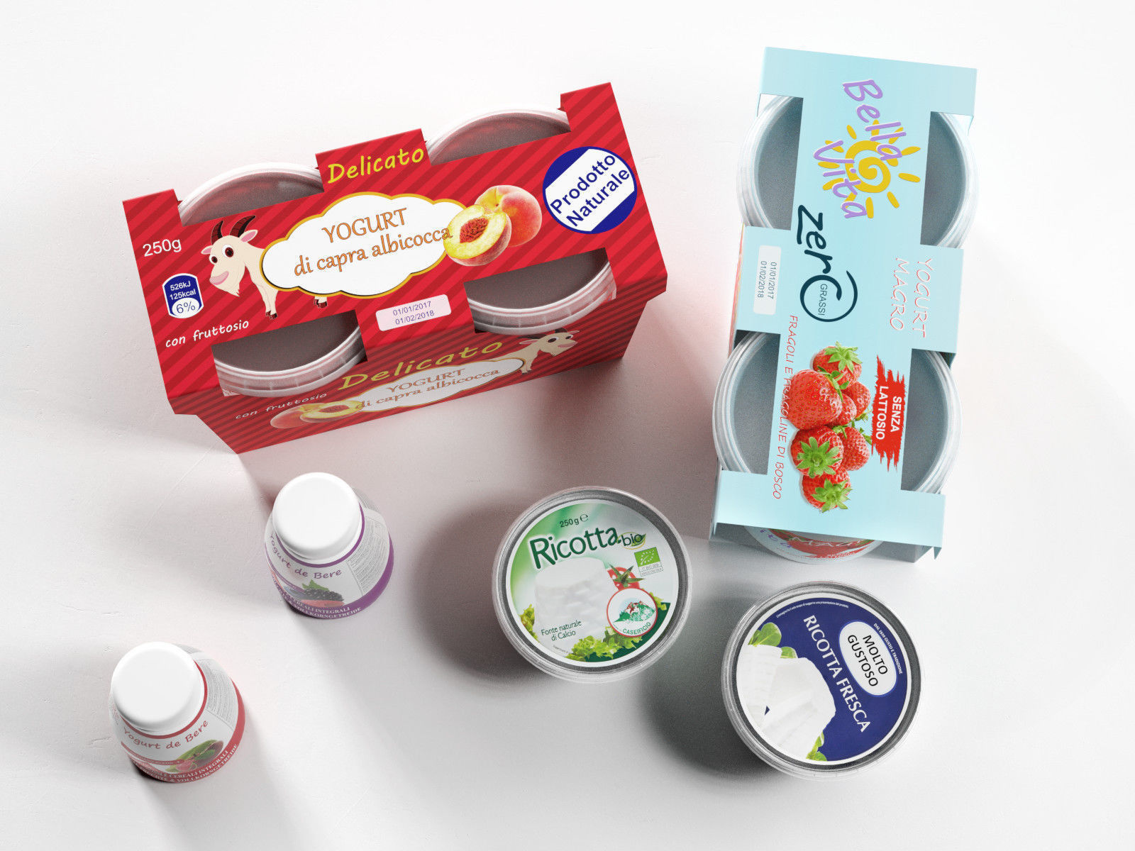 Ricotta Cheese and Yogurts 3D model_1