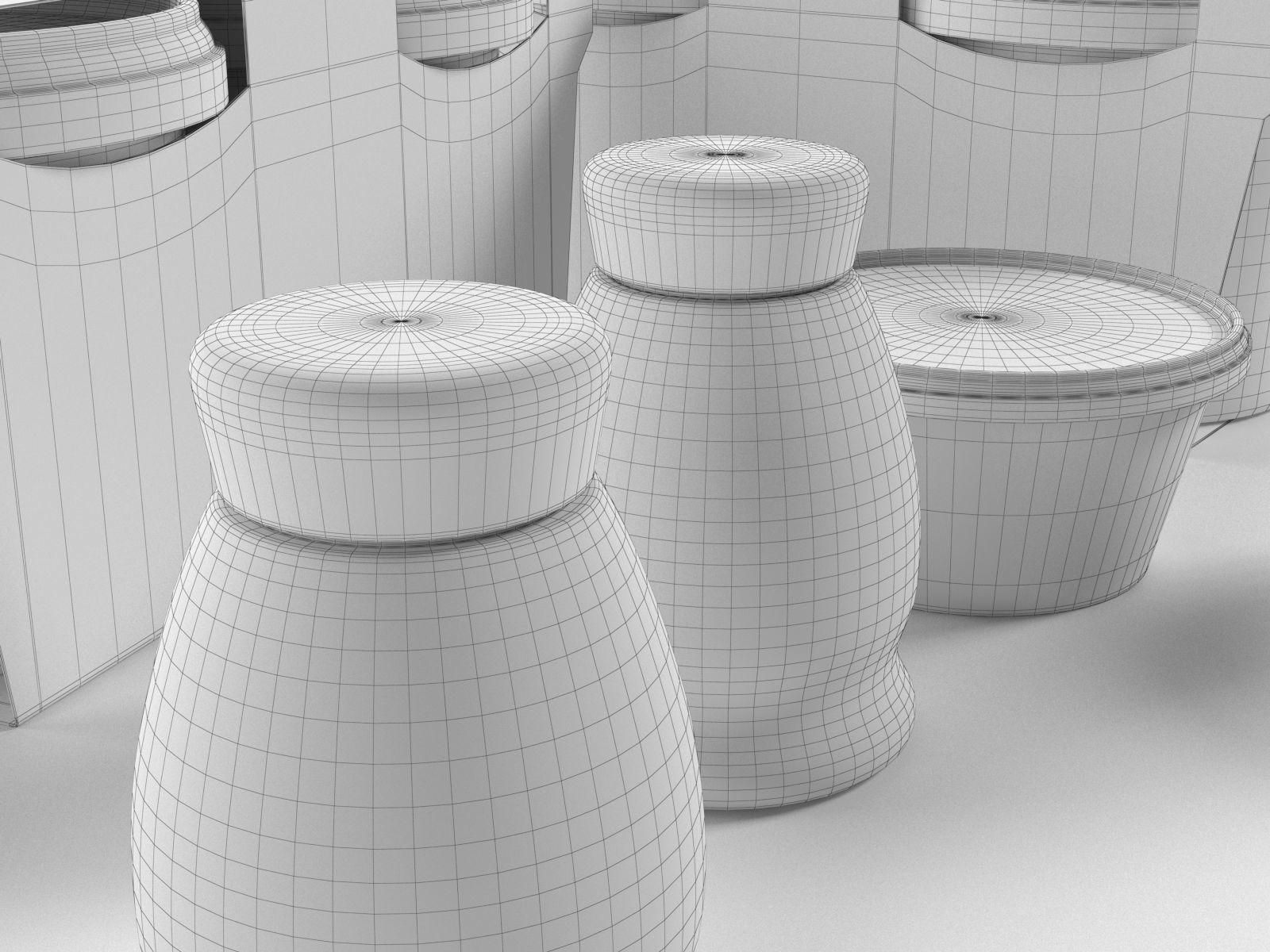 Ricotta Cheese and Yogurts 3D model_3