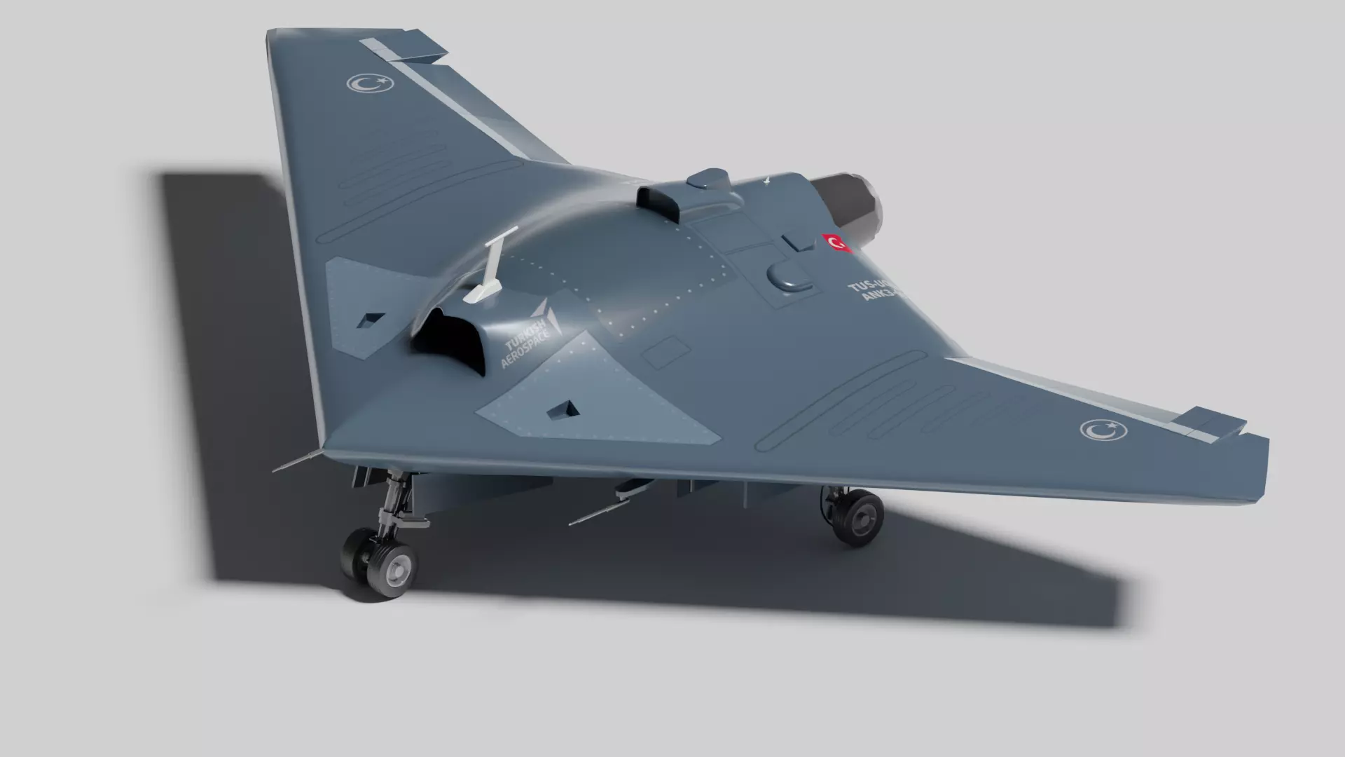 TAI Anka-3 combat UAV - The GHOST ARROW Low-poly 3D model
