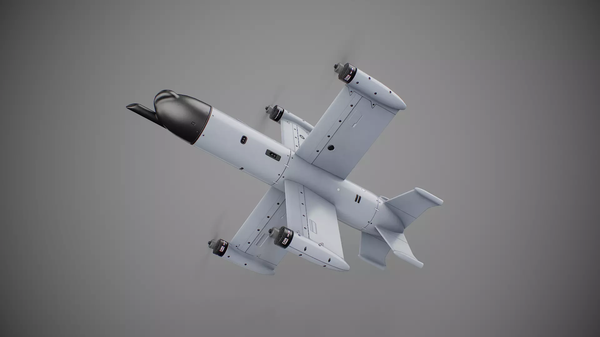 Ukrainian interceptor drone Octopus Low-poly 3D model