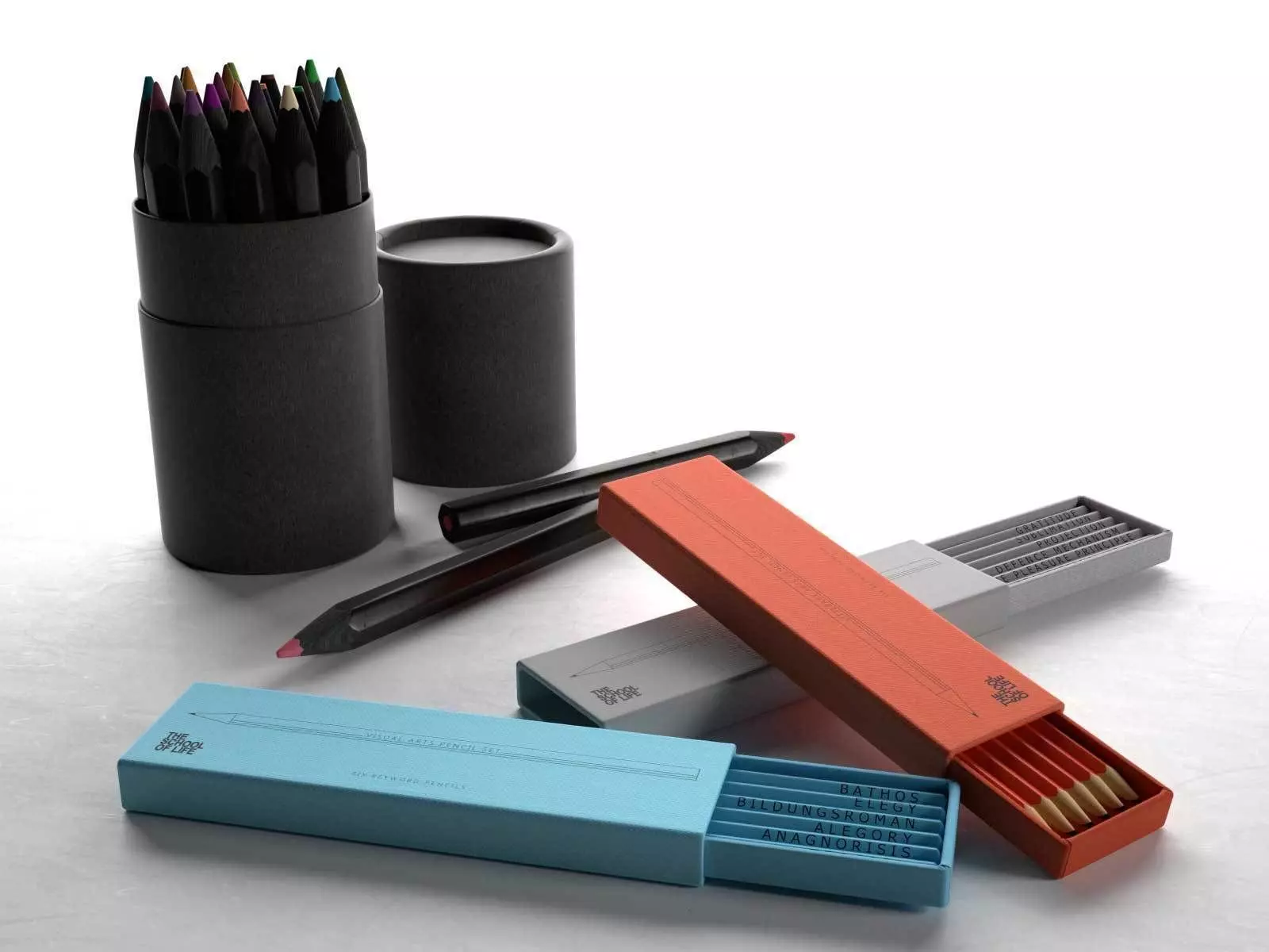 Paper Tube Box and Pencils 3D model_0