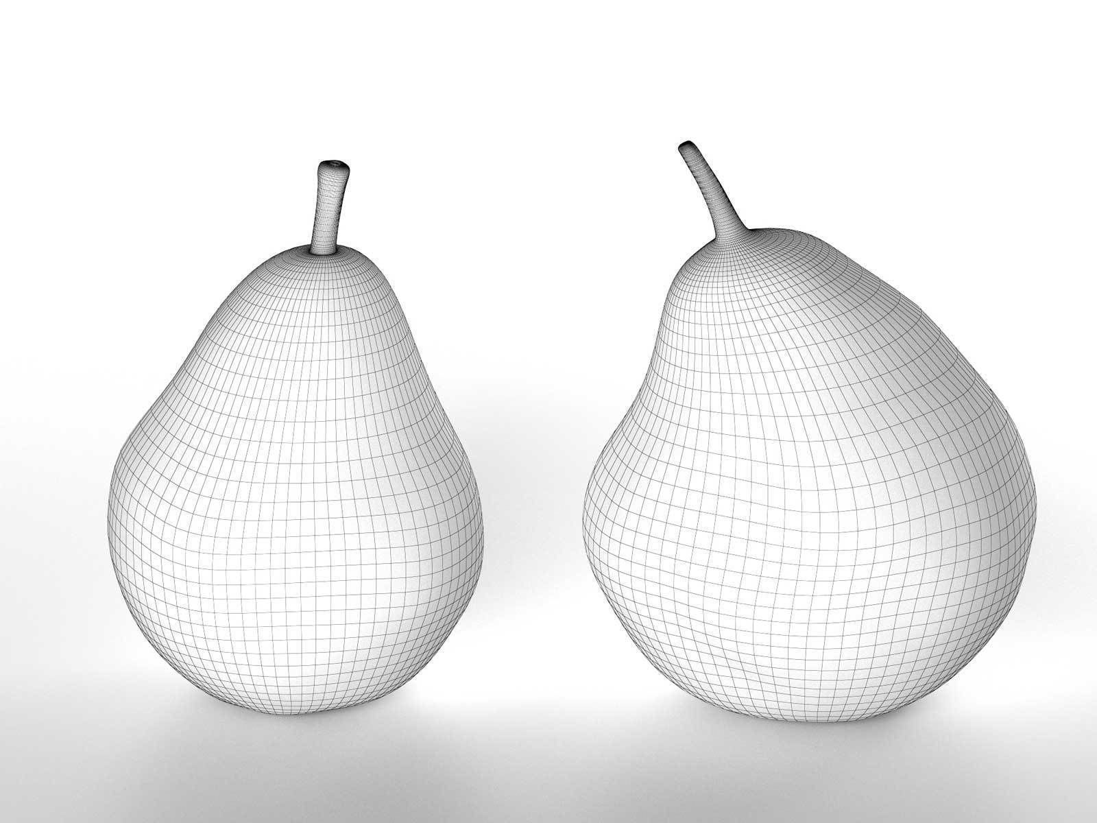 Pair of Golden Pears Decor 3D model_3
