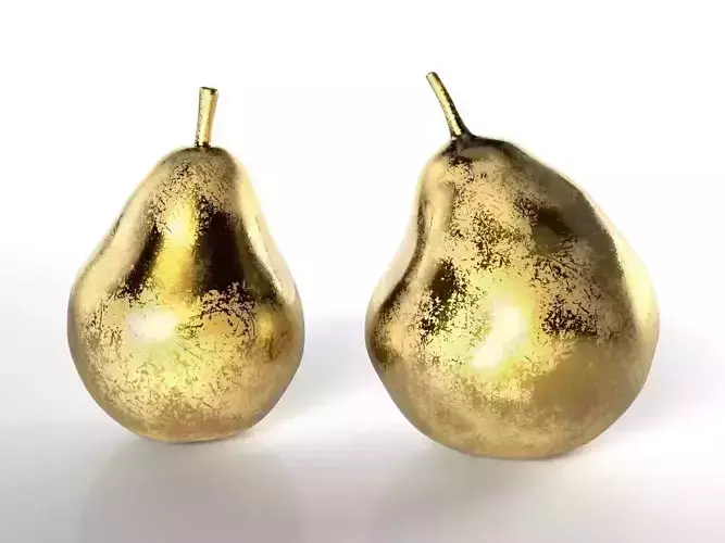 Pair of Golden Pears Decor
