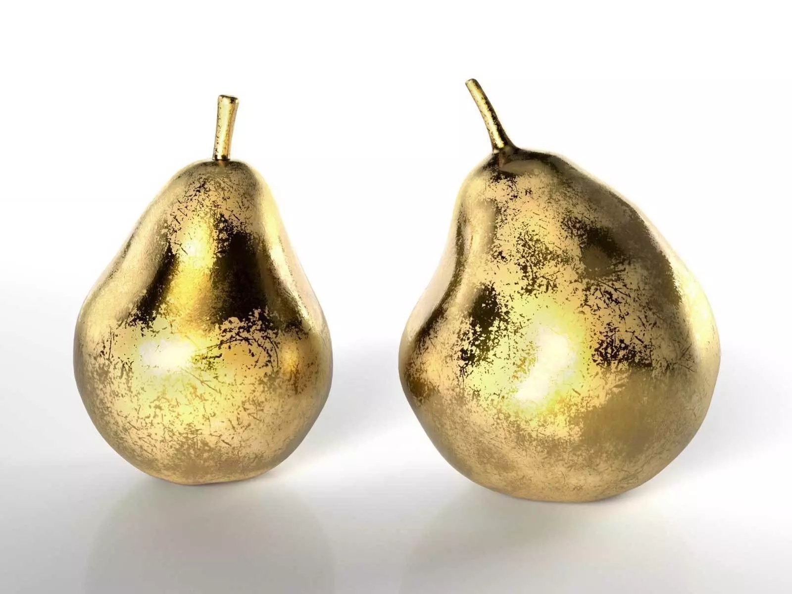 Pair of Golden Pears Decor 3D model_0