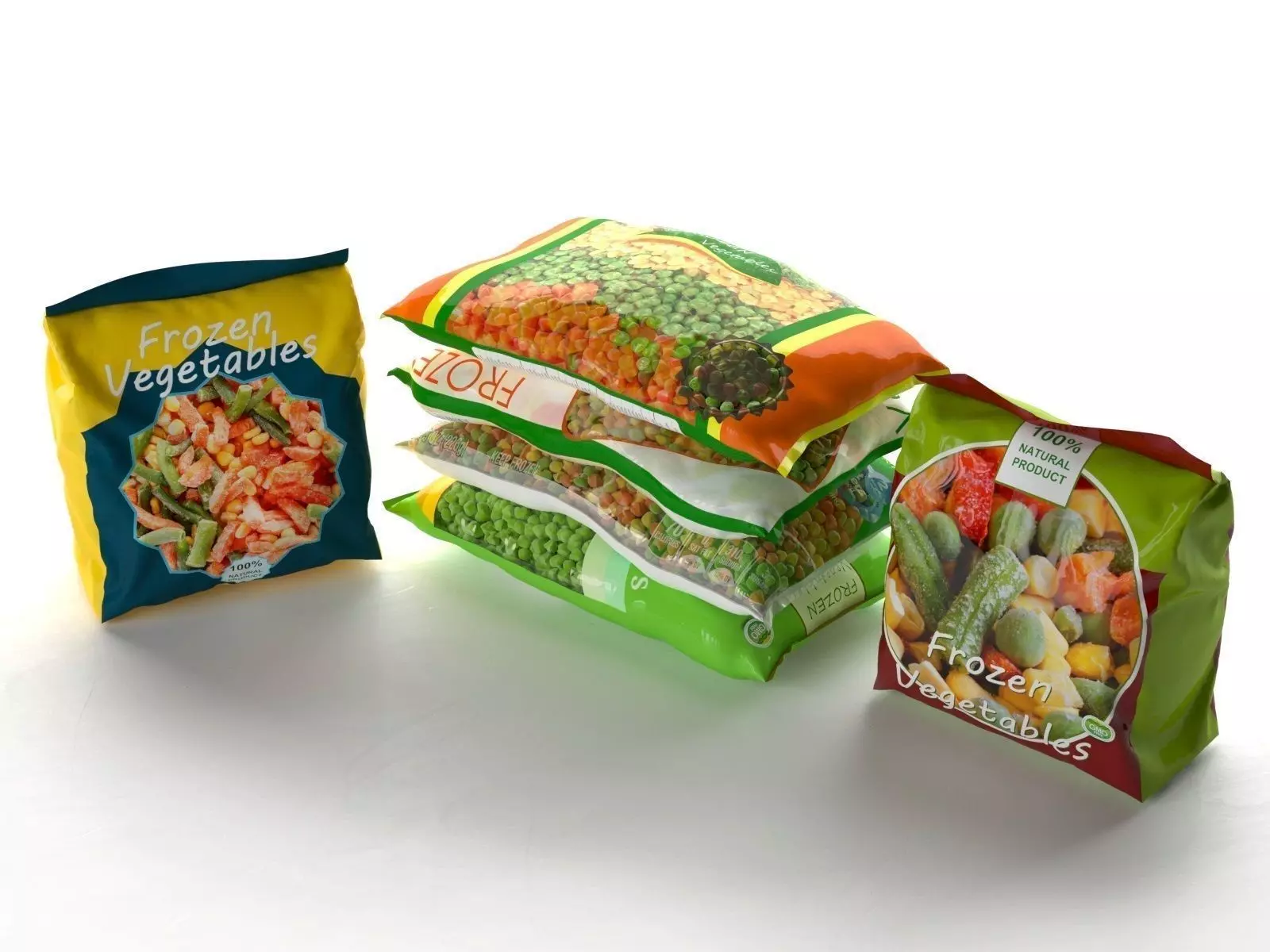 Packed Frozen Food 3D model_0