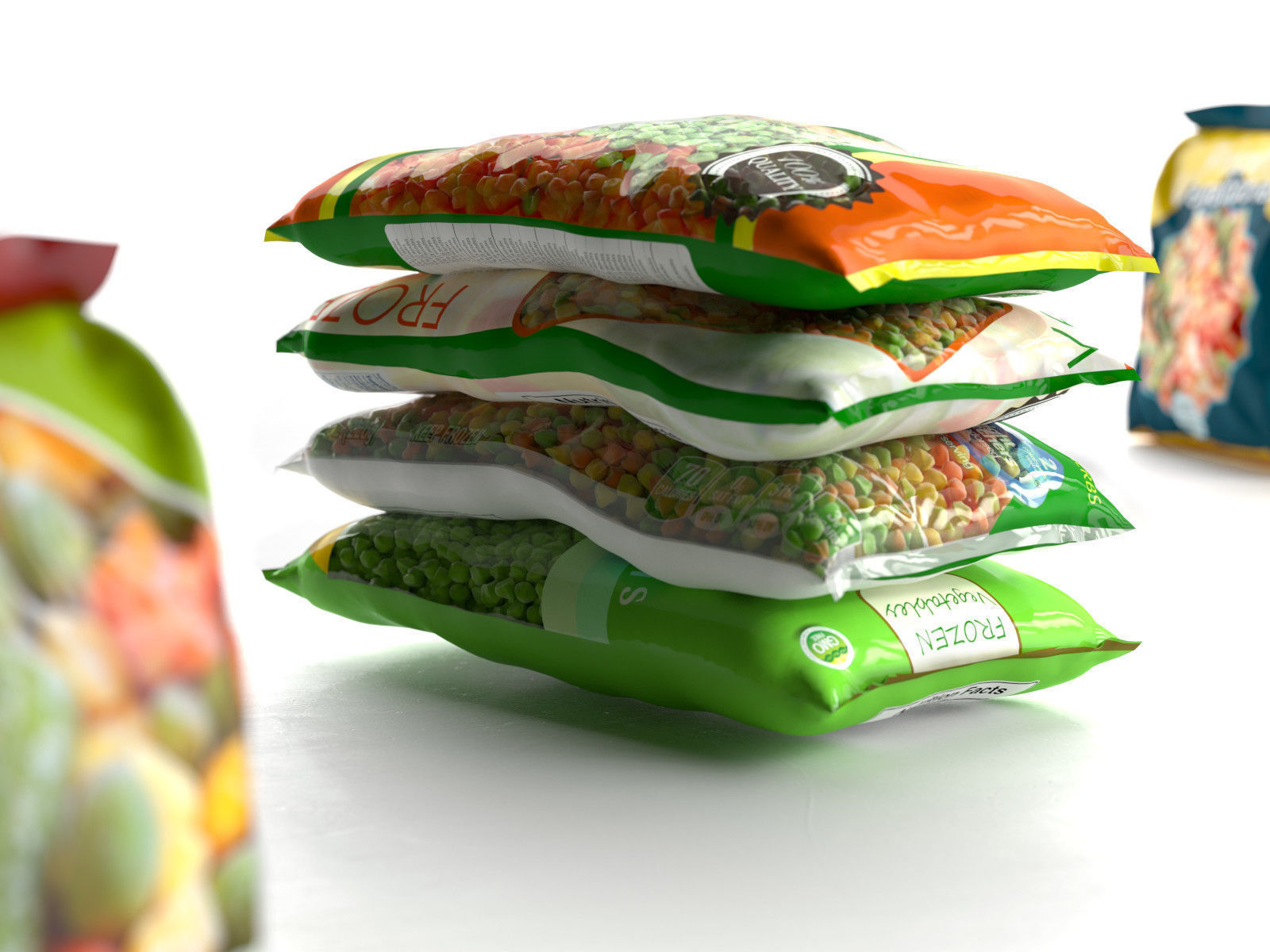 Packed Frozen Food 3D model_2