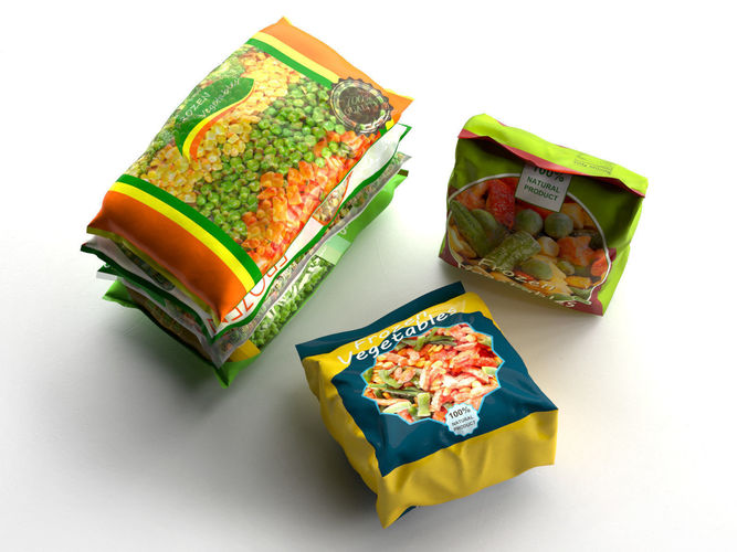 Packed Frozen Food 3D model 2
