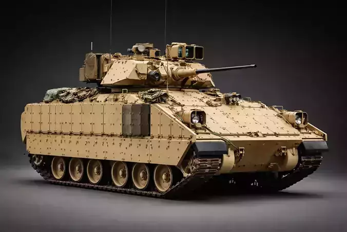 M2 Bradley Infantry Fighting Vehicle Low Poly Military IFV
