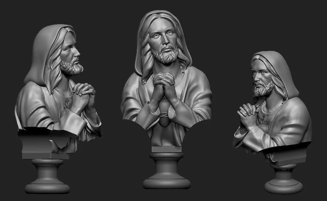 Jesus Prayer bust 3D print model