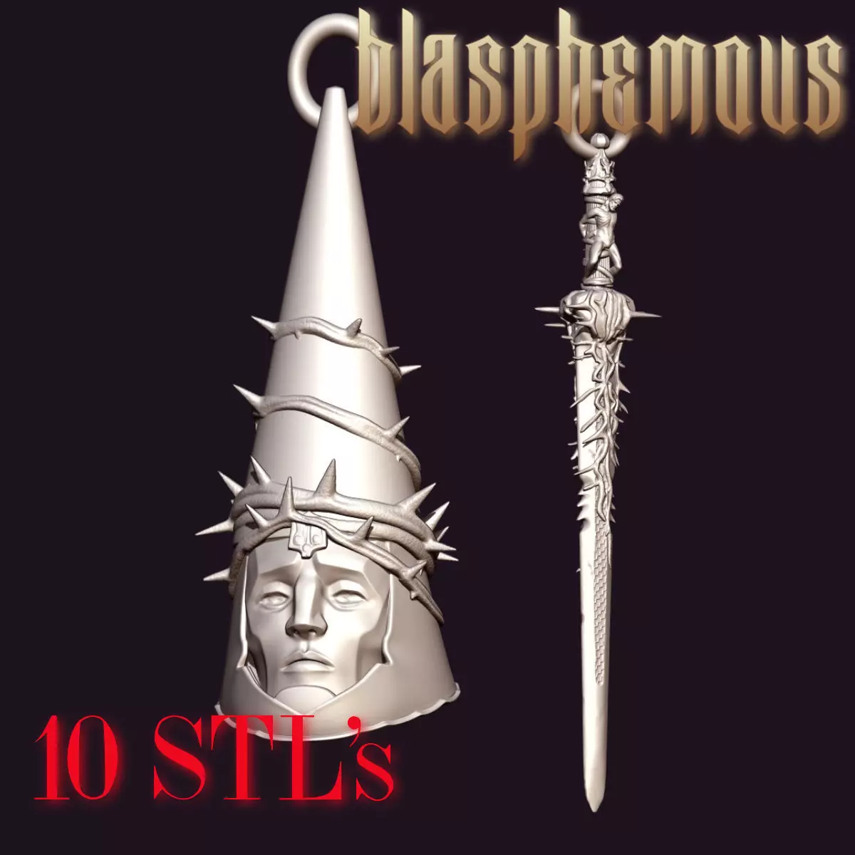 Blasphemous Penitent One 10 STLs FREE Keychains and Necklaces Free 3D print model