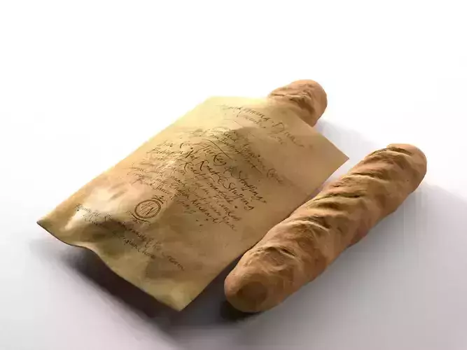 Fresh Baguette in Paper Bag