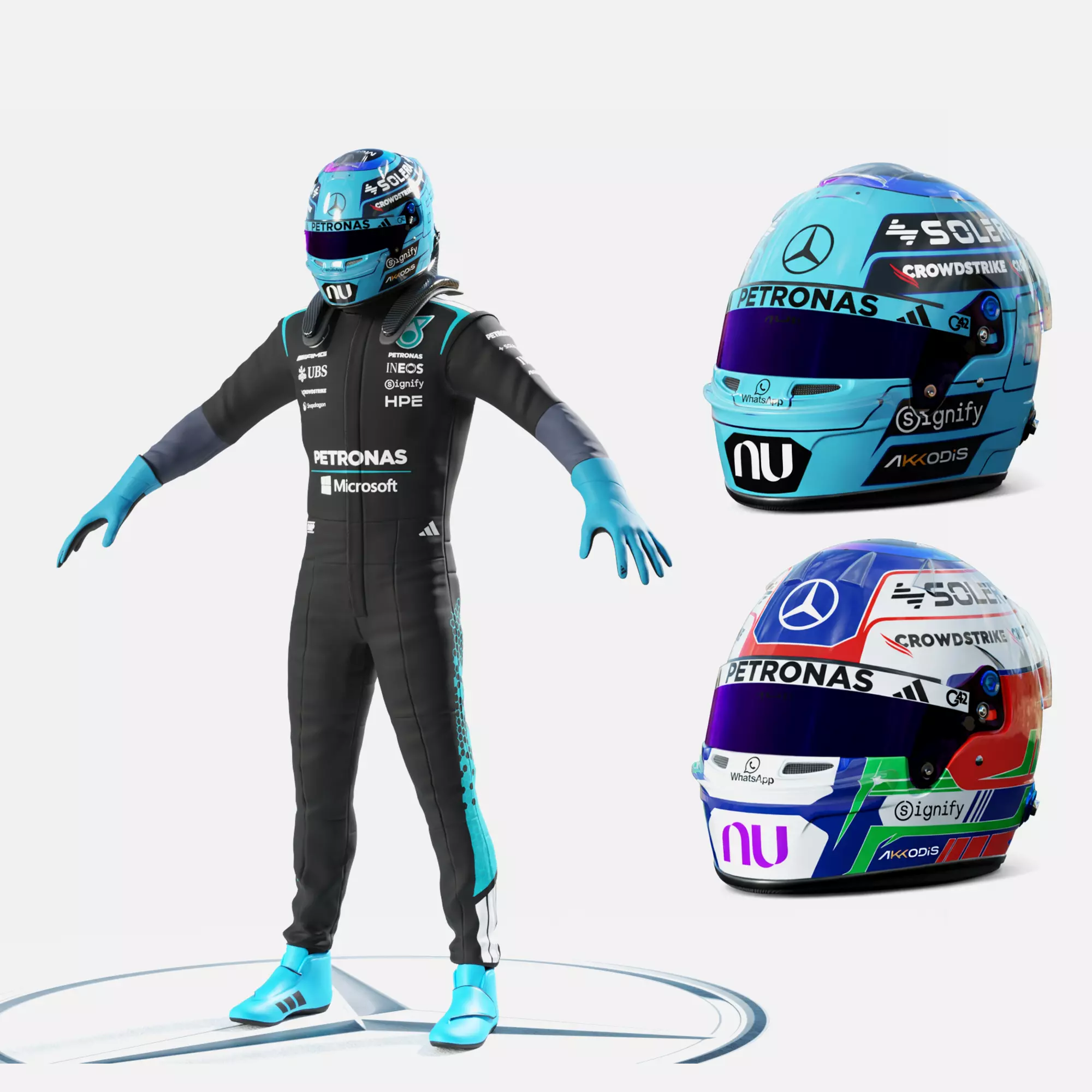 F1 Mercedes Racing Suits 2026 3D model