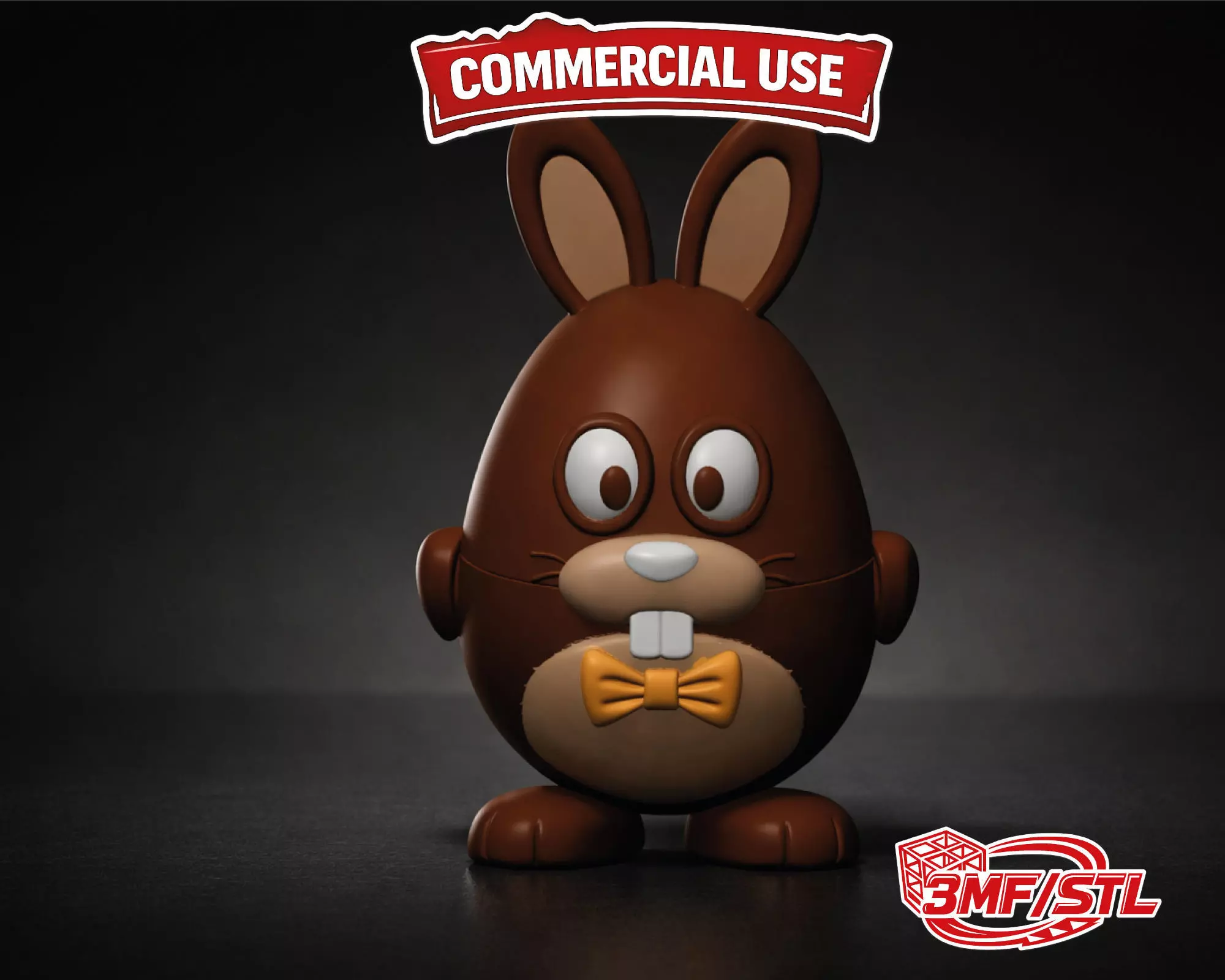 Cute Bunny Easter Egg Multi Color Spring Rabbit 3D print model