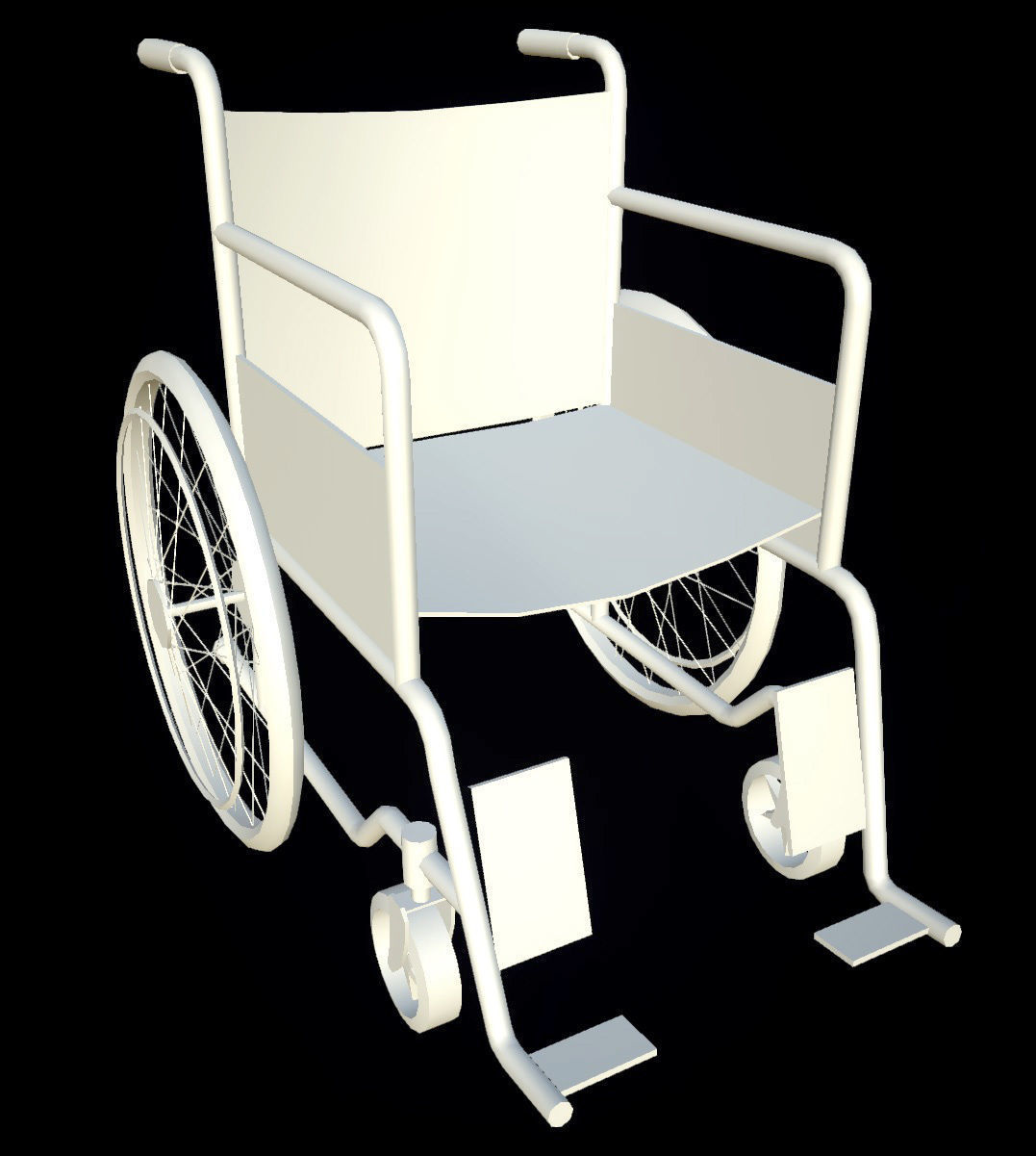 Wheelchair Low-poly 3D model_1