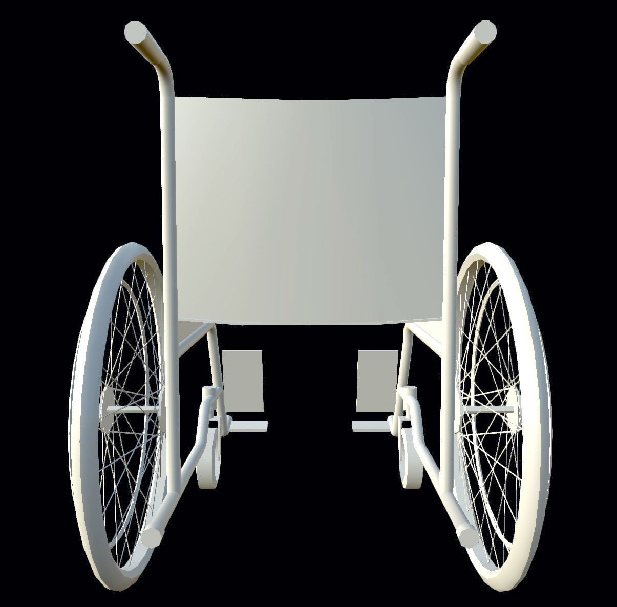 Wheelchair Low-poly 3D model_5