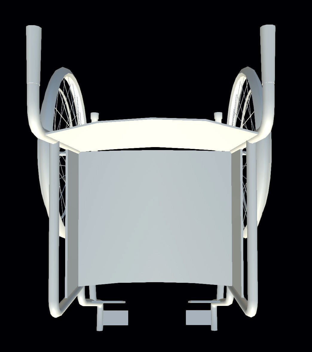 Wheelchair Low-poly 3D model_4