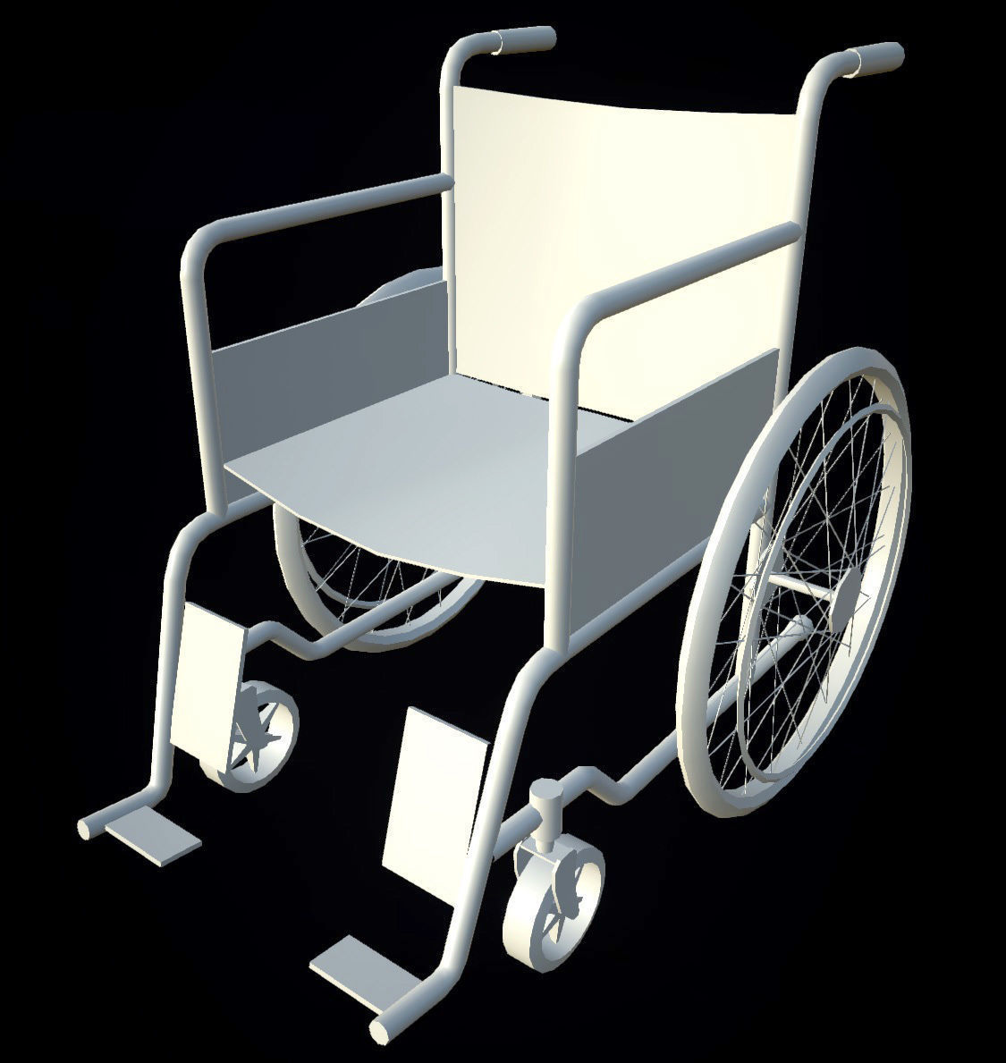 Wheelchair Low-poly 3D model_2