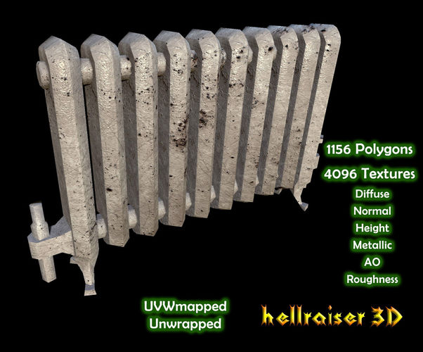 Radiator - PBR - Old Textured Low-poly 3D model
