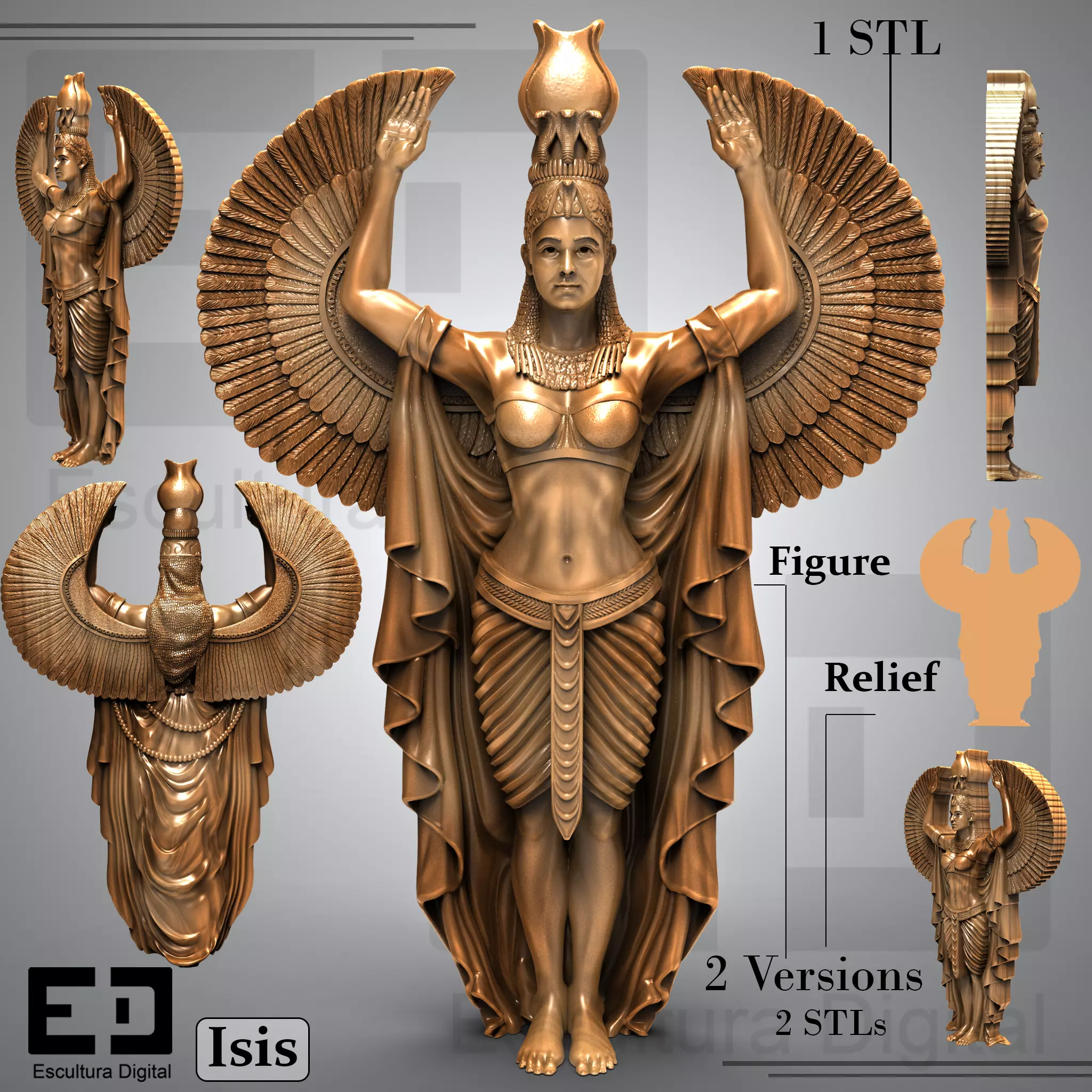 Isis Wings of Divine Sovereignty 3D print model