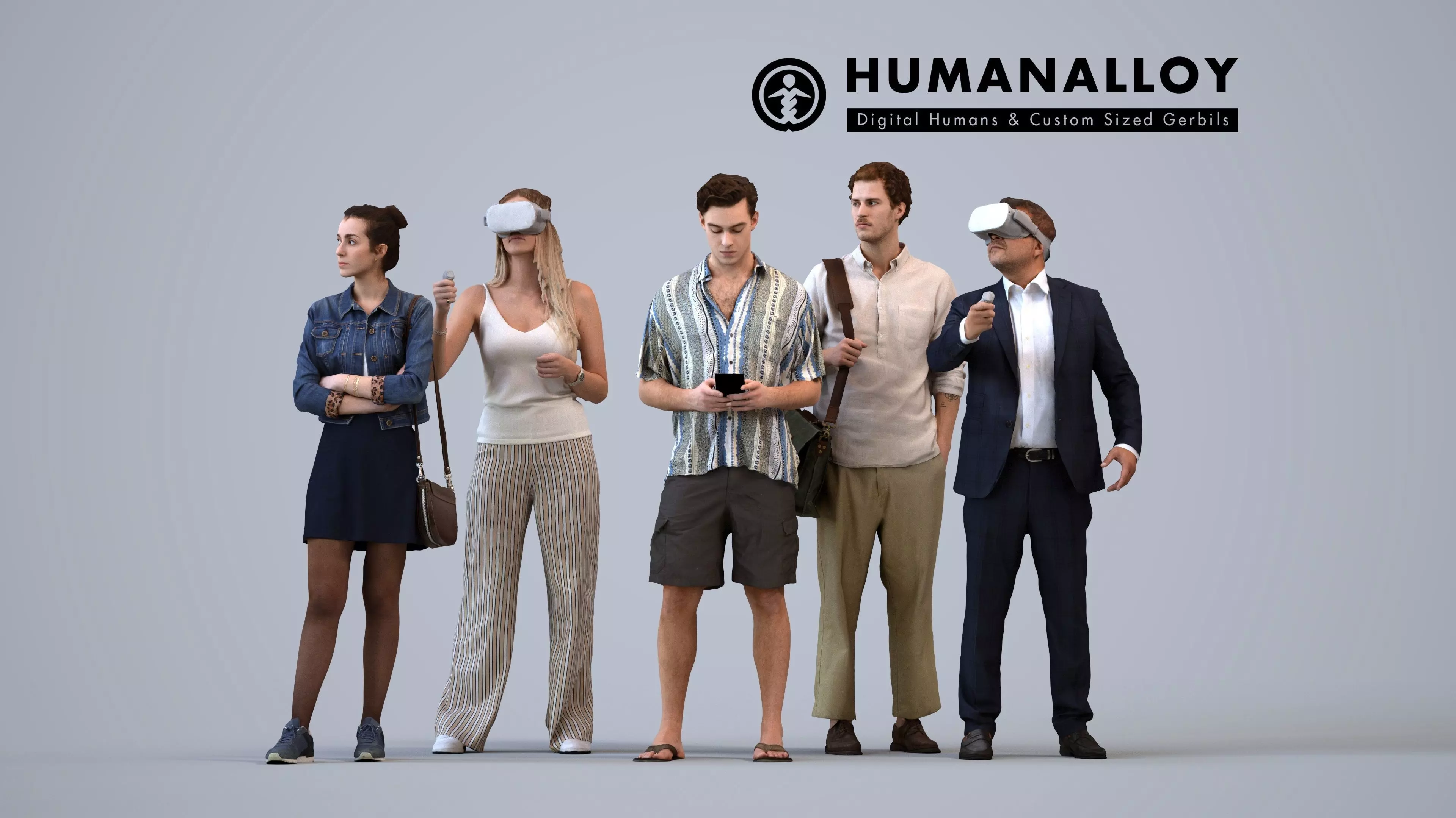Basics0580 - A set containing 5 models of male and female 3D model