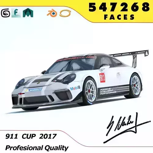 Porsche 911 Cup 2017 3D model