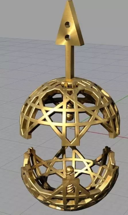 Pearl in Checkered Cage Earrings 3D print model