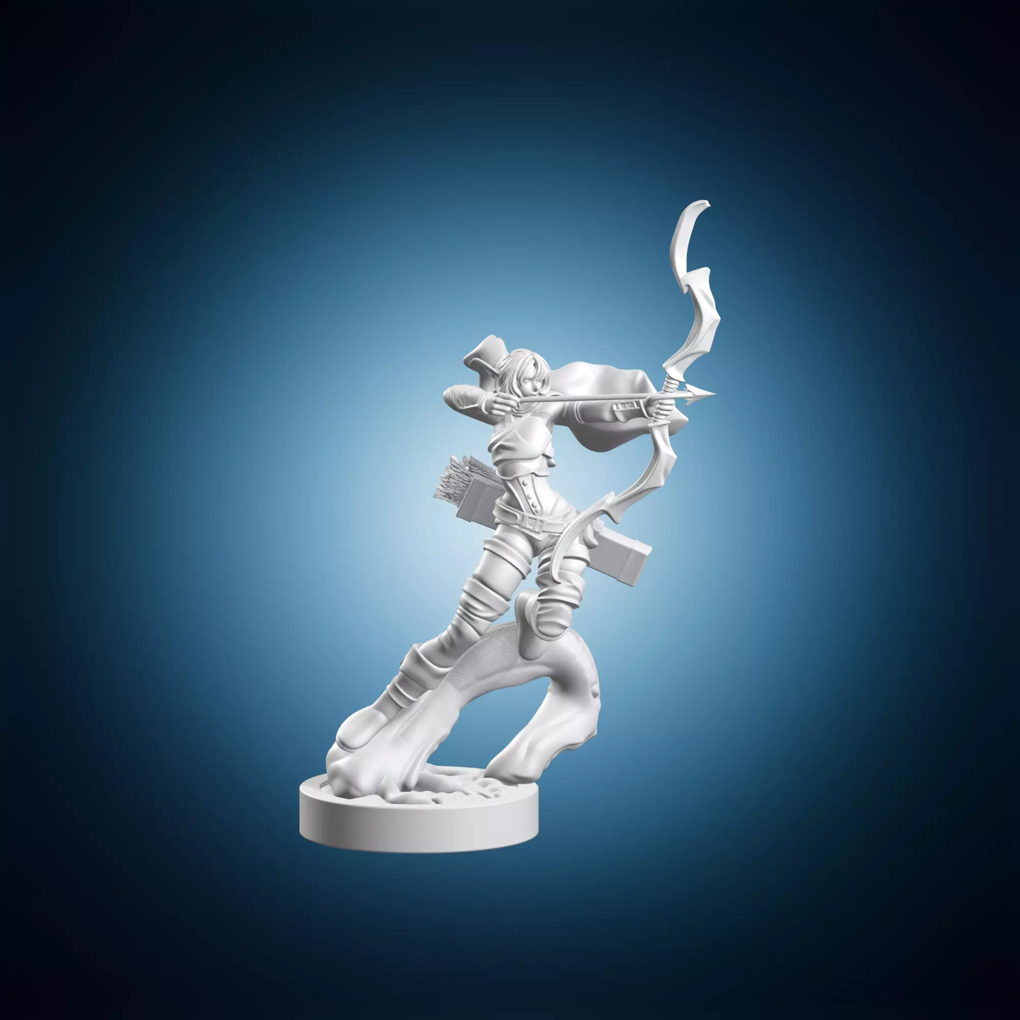 Female Archer Ranger Warrior Generic Fantasy Miniature 3D print model