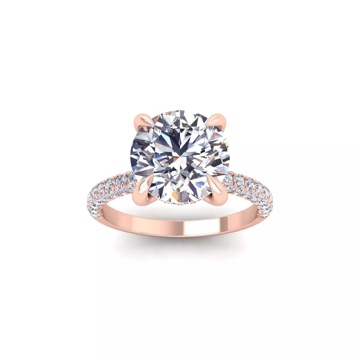 Solitaire Diamond Ring 3 d Model and Render 3D print model