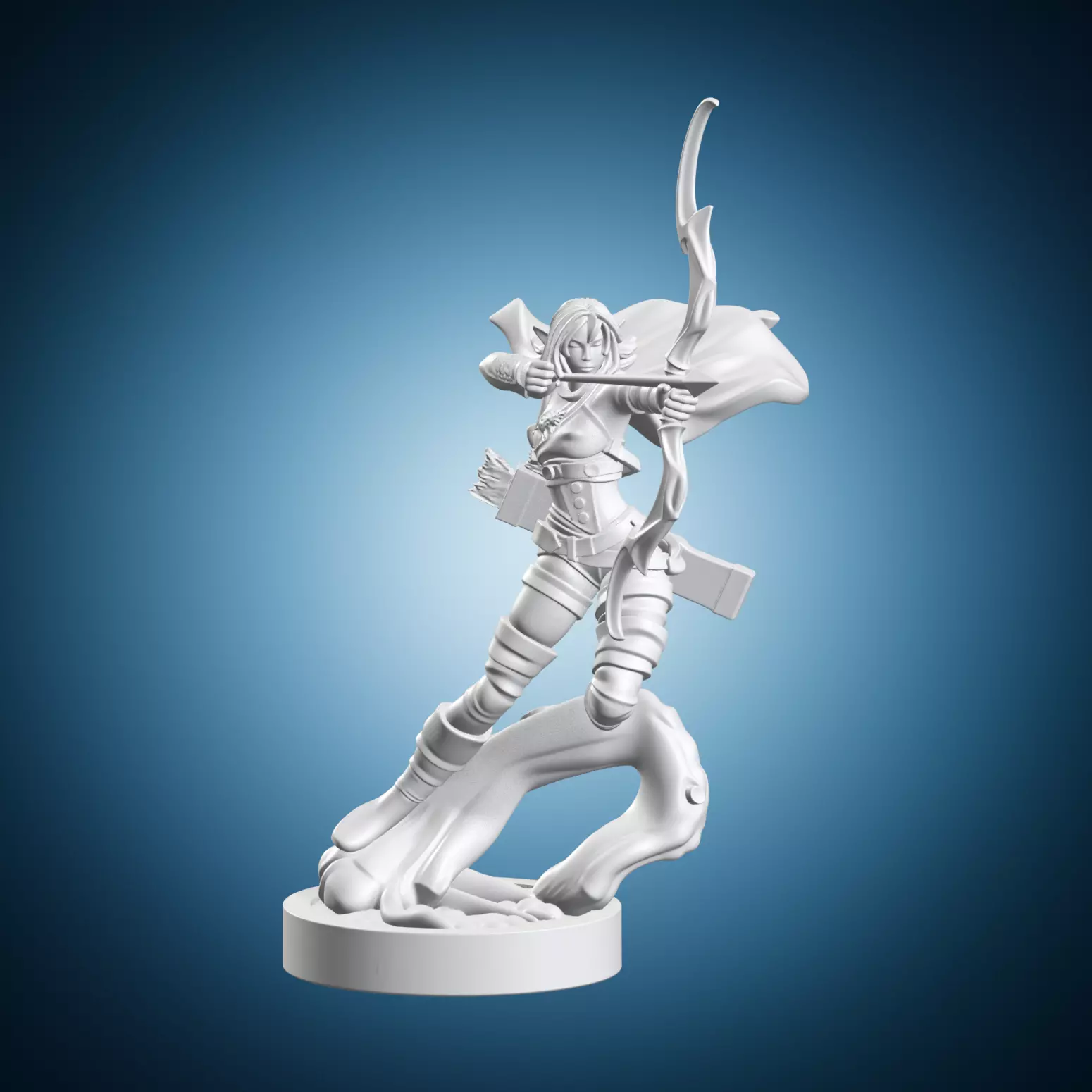 Elf Female Archer Miniature 3D print model